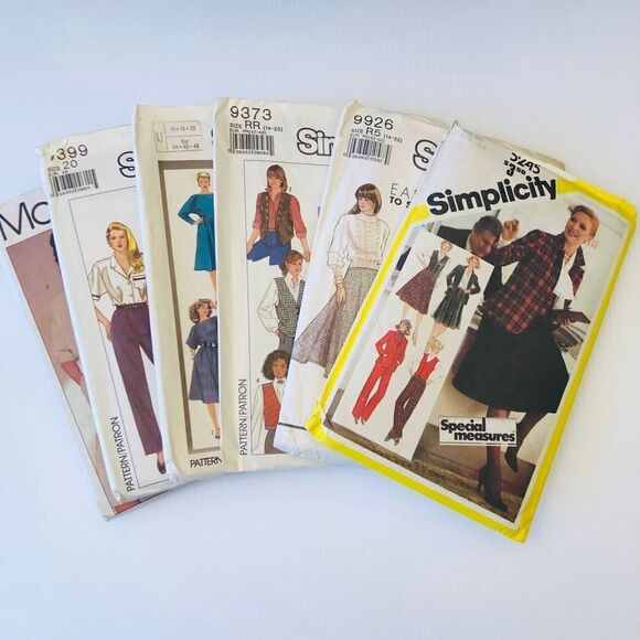 Bundle of Vintage Sewing Patterns from the 80/90s Plus Size - Picture 1 of 7